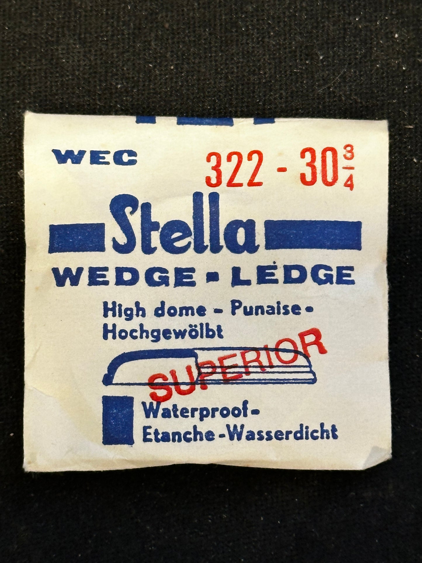 Stella WEC Superior Wedge-Ledge High Dome Wrist Watch Crystal sizes 18 thru 35
