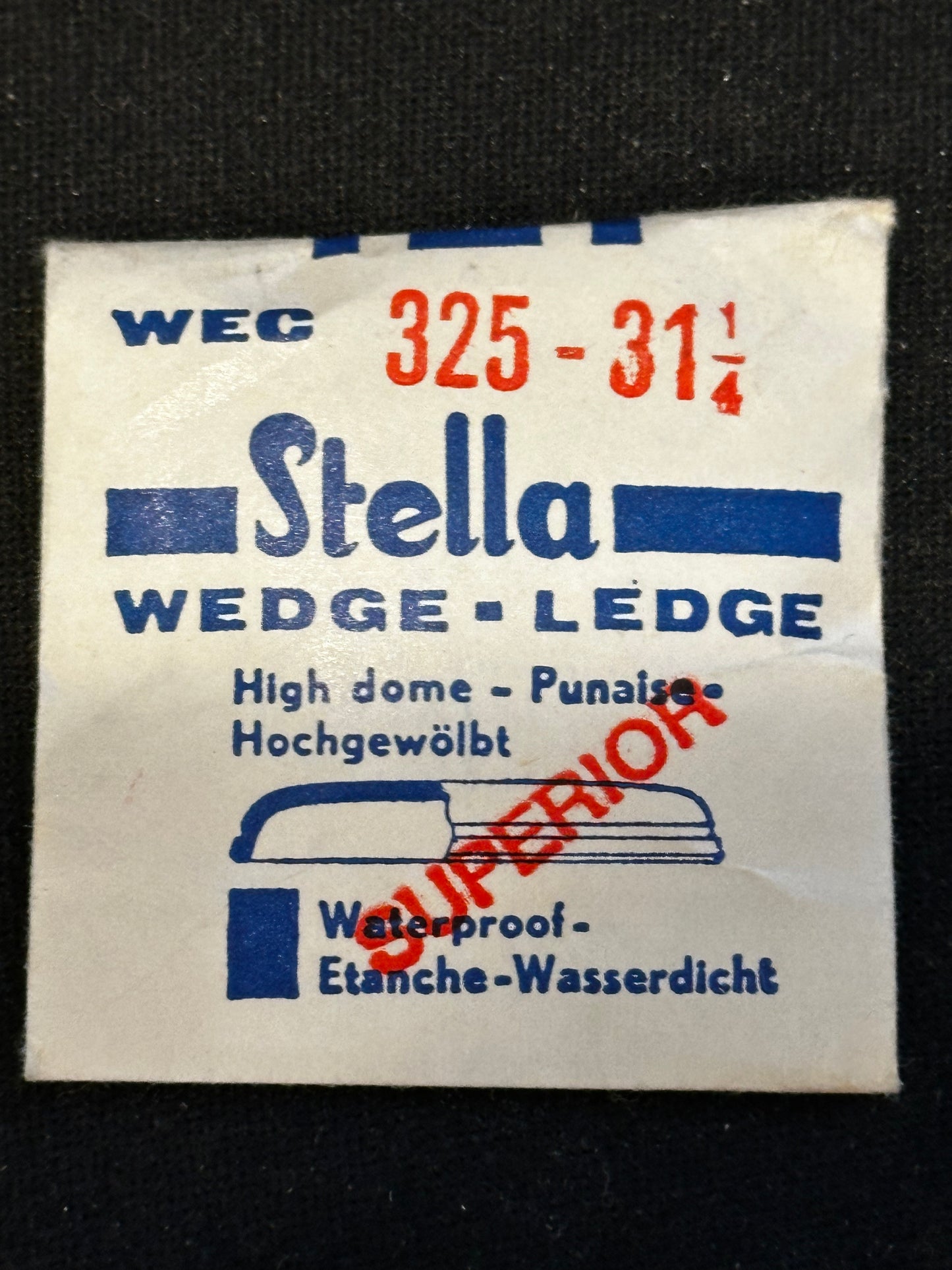 Stella WEC Superior Wedge-Ledge High Dome Wrist Watch Crystal sizes 18 thru 35