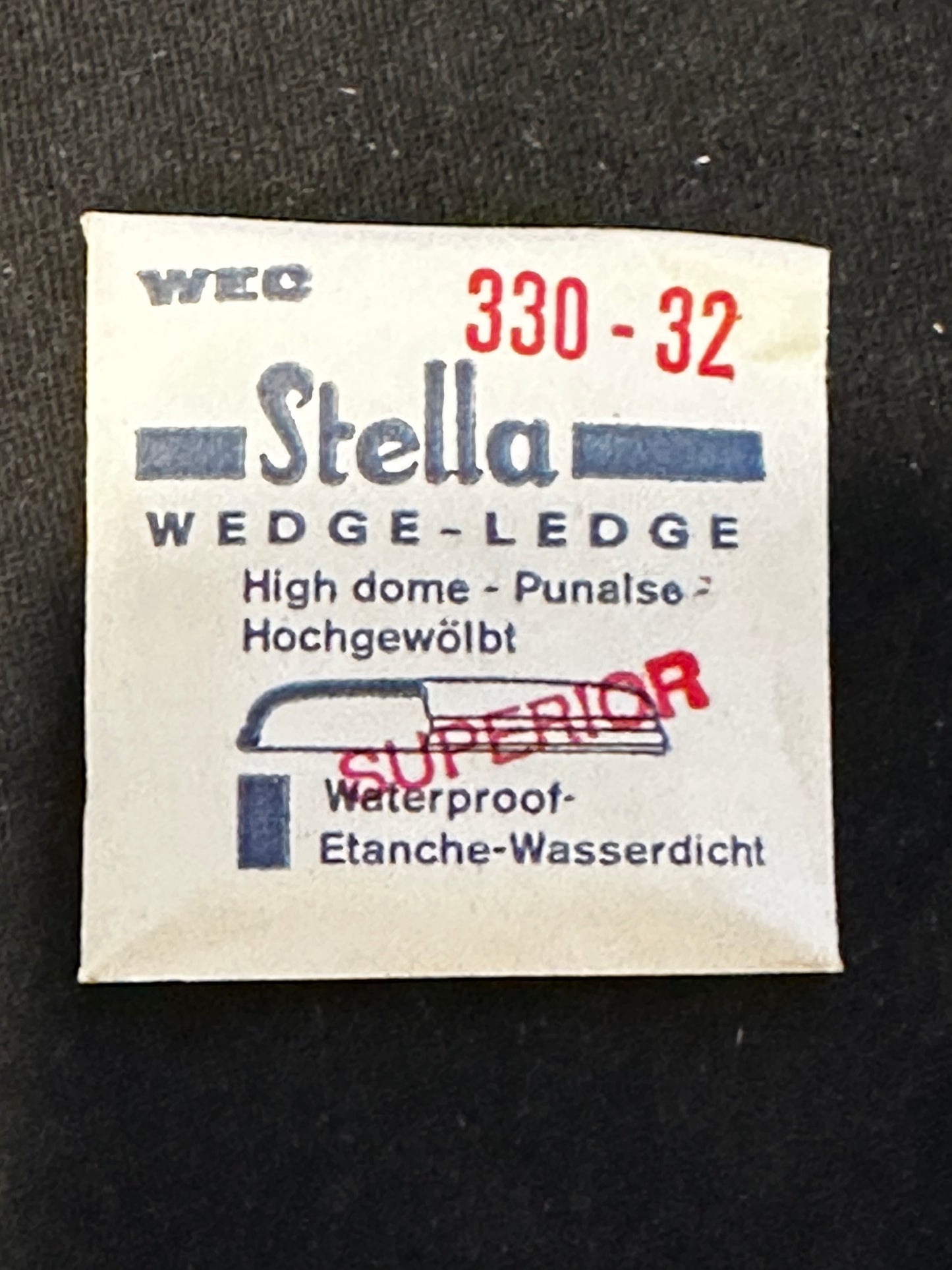 Stella WEC Superior Wedge-Ledge High Dome Wrist Watch Crystal sizes 18 thru 35