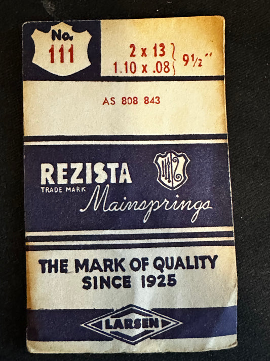 Rezista Mainspring #111 for AS 808, 843 caliber movements - Steel