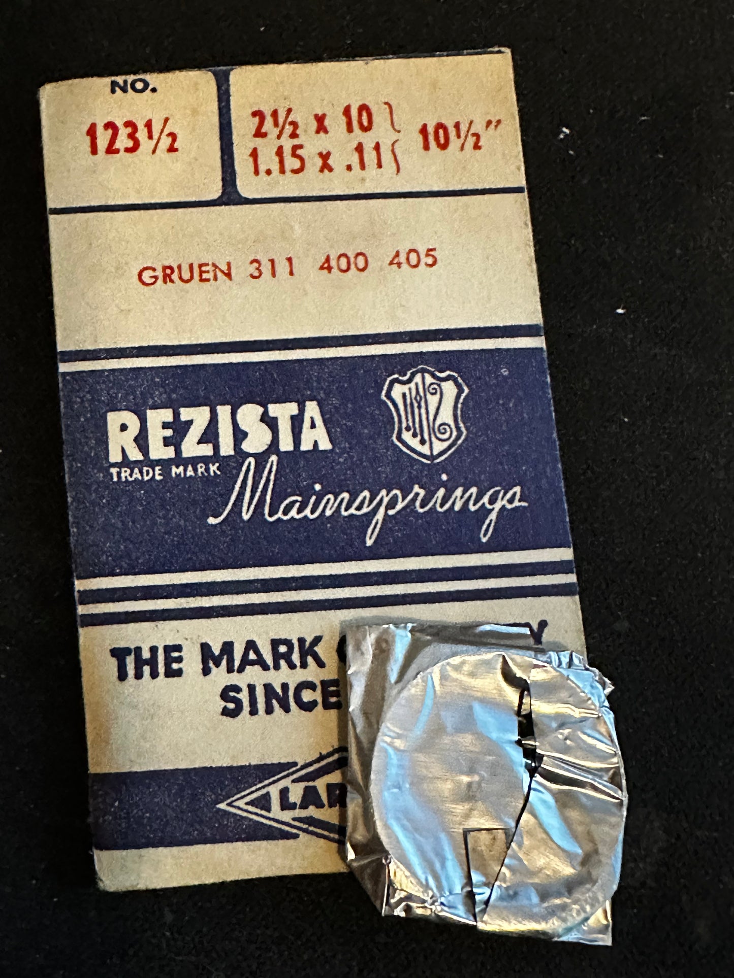 Rezista Mainspring #123½ for Gruen caliber 311, 400, 405 - Steel