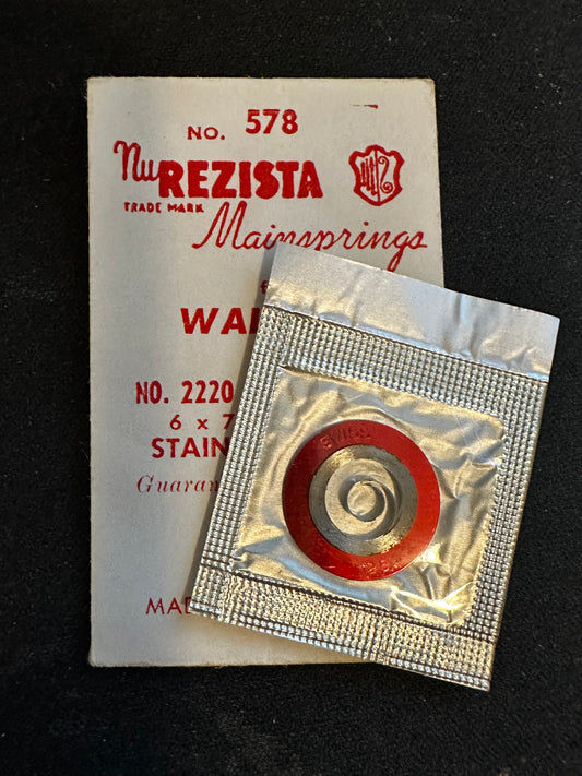 NuRezista Mainspring #578 for Waltham 0s Factory No. 2220 - Alloy
