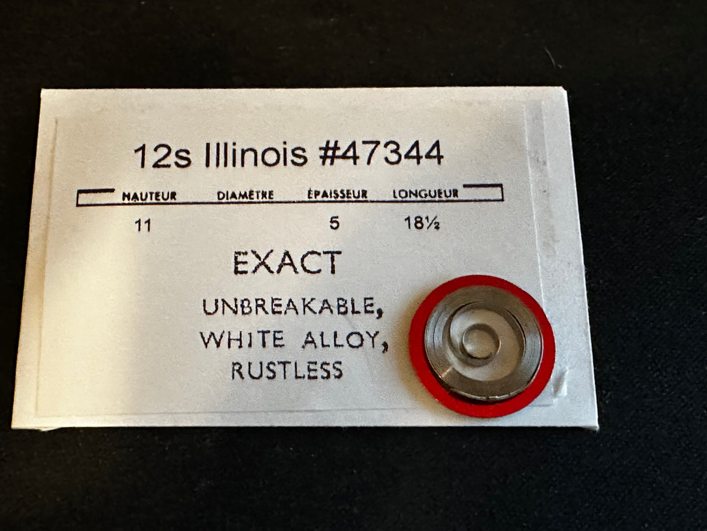 Illinois Mainspring for 12s No. 47344 (EXACT) - Alloy