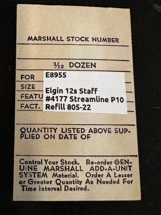C & E Marshall balance staff E8955 for Elgin 12s Streamline No. 4177 P10