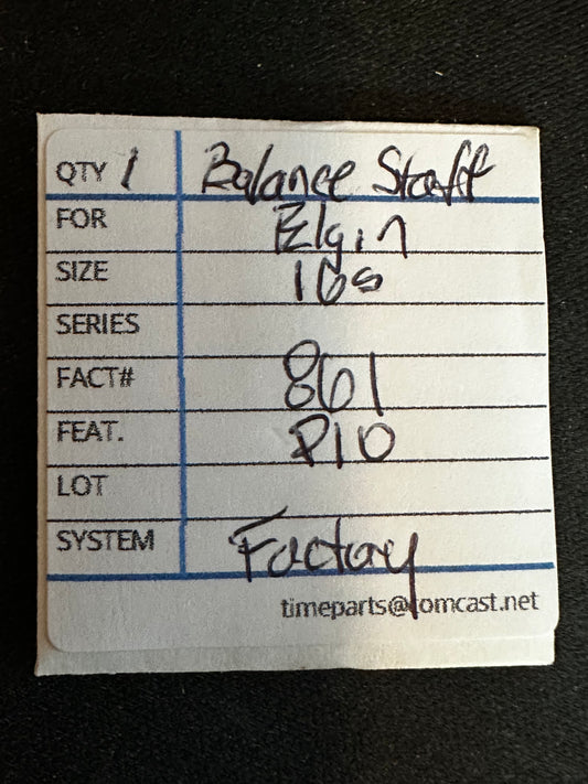 Elgin Factory Balance Staff for 16s NS, P10, No. 861 - New