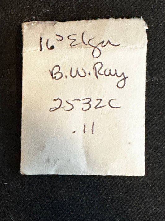 Elgin Balance Staff for 16s B. W. Raymond, Pivot 11, No. 2532C