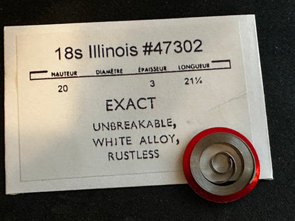 Illinois Mainspring for 18s No. 47302 (EXACT) - Alloy