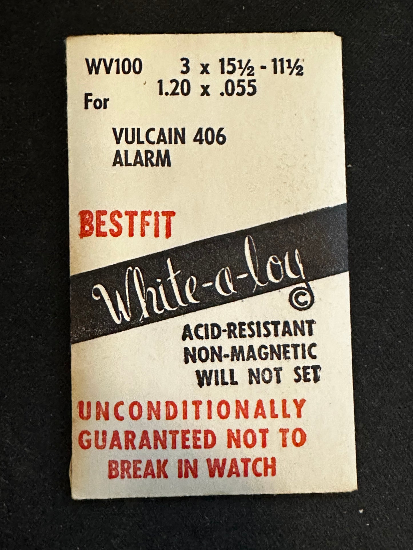 BESTFIT Mainspring WV100 for Vulcain caliber 406 Wrist Alarm - Alloy