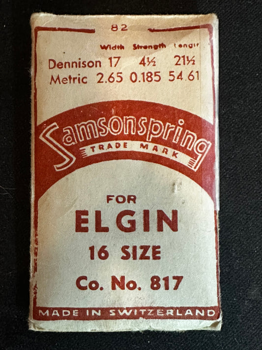 Samsonspring Mainspring No. 82 for Elgin 16s No. 817 - Steel