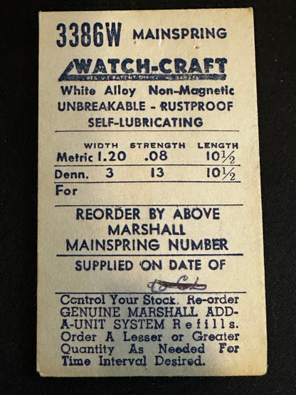 WATCH-CRAFT Mainspring 3386W for MST caliber 475 - Alloy