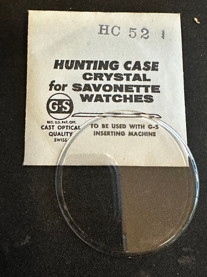 GS HC 52 Hunting Case Pocket Watch Crystal 45.7mm - New