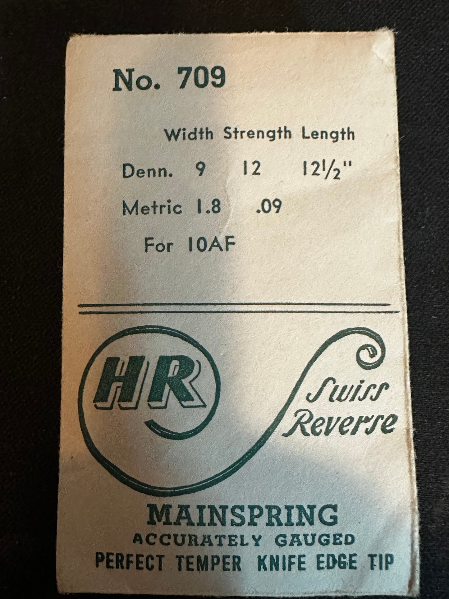 HR Mainspring #709 for Bulova caliber 10AF - Steel