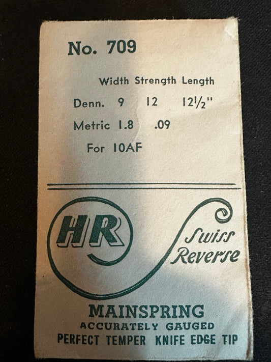 HR Mainspring #709 for Bulova caliber 10AF - Steel