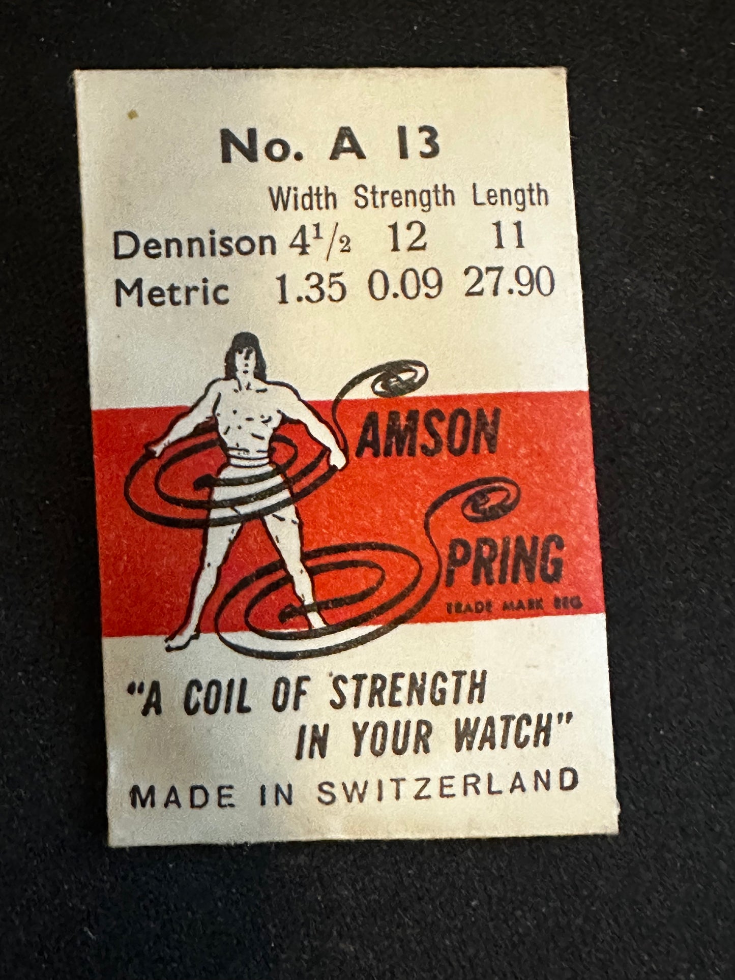 Samson Mainspring No. A13 for AS 1283, 1284, Mido 917A - Steel