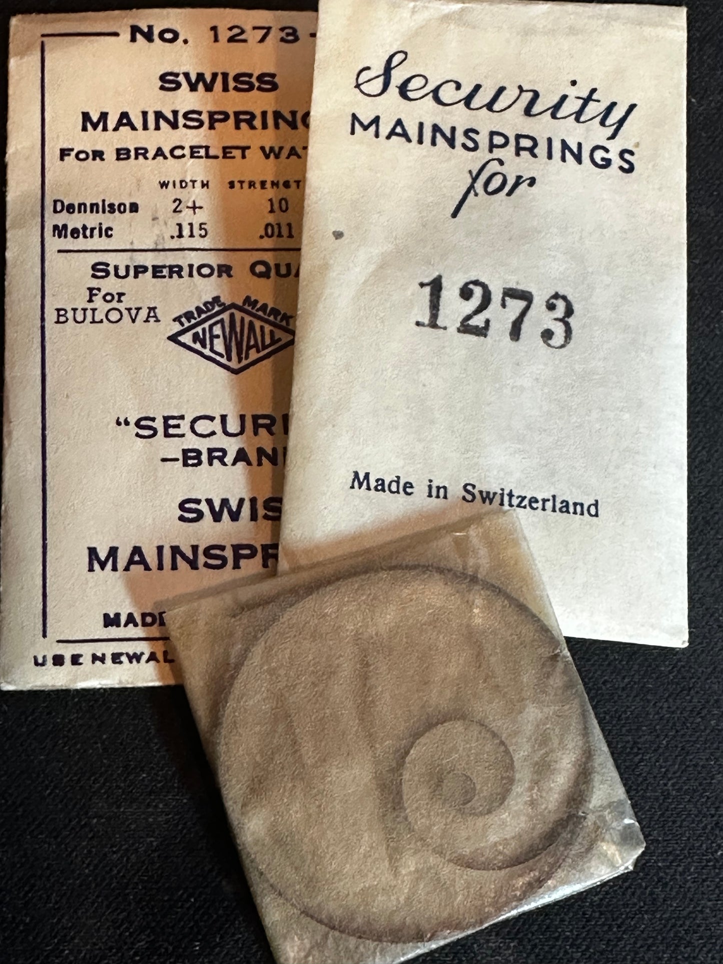 NEWALL Security Mainspring #1273 for Bulova caliber 13AL & 13A - Steel