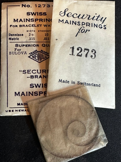 NEWALL Security Mainspring #1273 for Bulova caliber 13AL & 13A - Steel