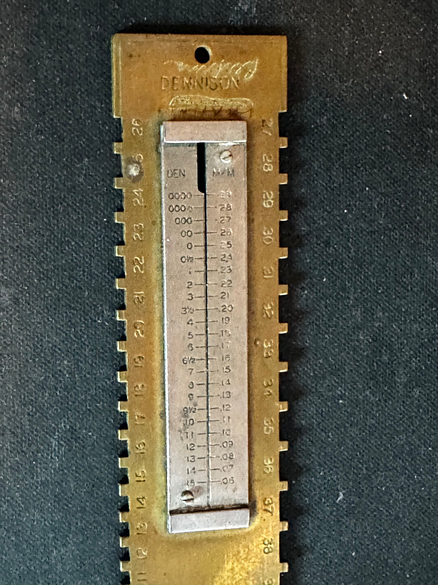 Brass Dennison & Millimeter Watchmakers Mainspring Gauge