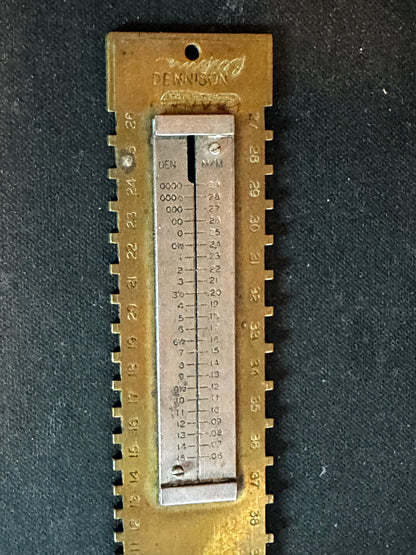 Brass Dennison & Millimeter Watchmakers Mainspring Gauge