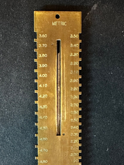 Brass Dennison & Millimeter Watchmakers Mainspring Gauge