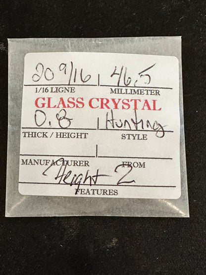 Vintage Glass Hunting Case Watch Crystal 20-9/16 (~46.5mm) - NOS
