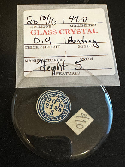 Vintage Glass Hunting Case Watch Crystal 20-13/16 (~47.0mm) - NOS