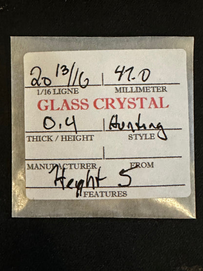 Vintage Glass Hunting Case Watch Crystal 20-13/16 (~47.0mm) - NOS