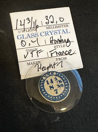 VTF Vintage Glass Hunting Case Watch Crystal 14-3/16 (~32.0mm) - NOS