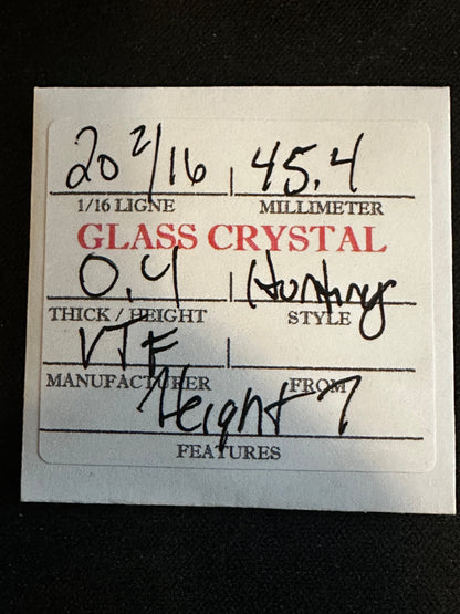 VTF Vintage Glass Hunting Case Watch Crystal 20-2/16 (~45.4mm) - NOS