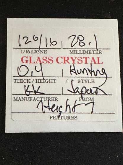 KK Vintage Glass Hunting Case Watch Crystal 12-6/16 (~28.1mm) - NOS