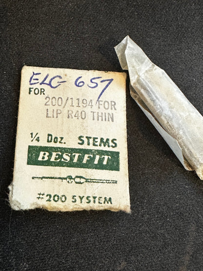 BESTFIT stems (2) for Elgin Grade 657 Pocket Watch Movements - new in envelope