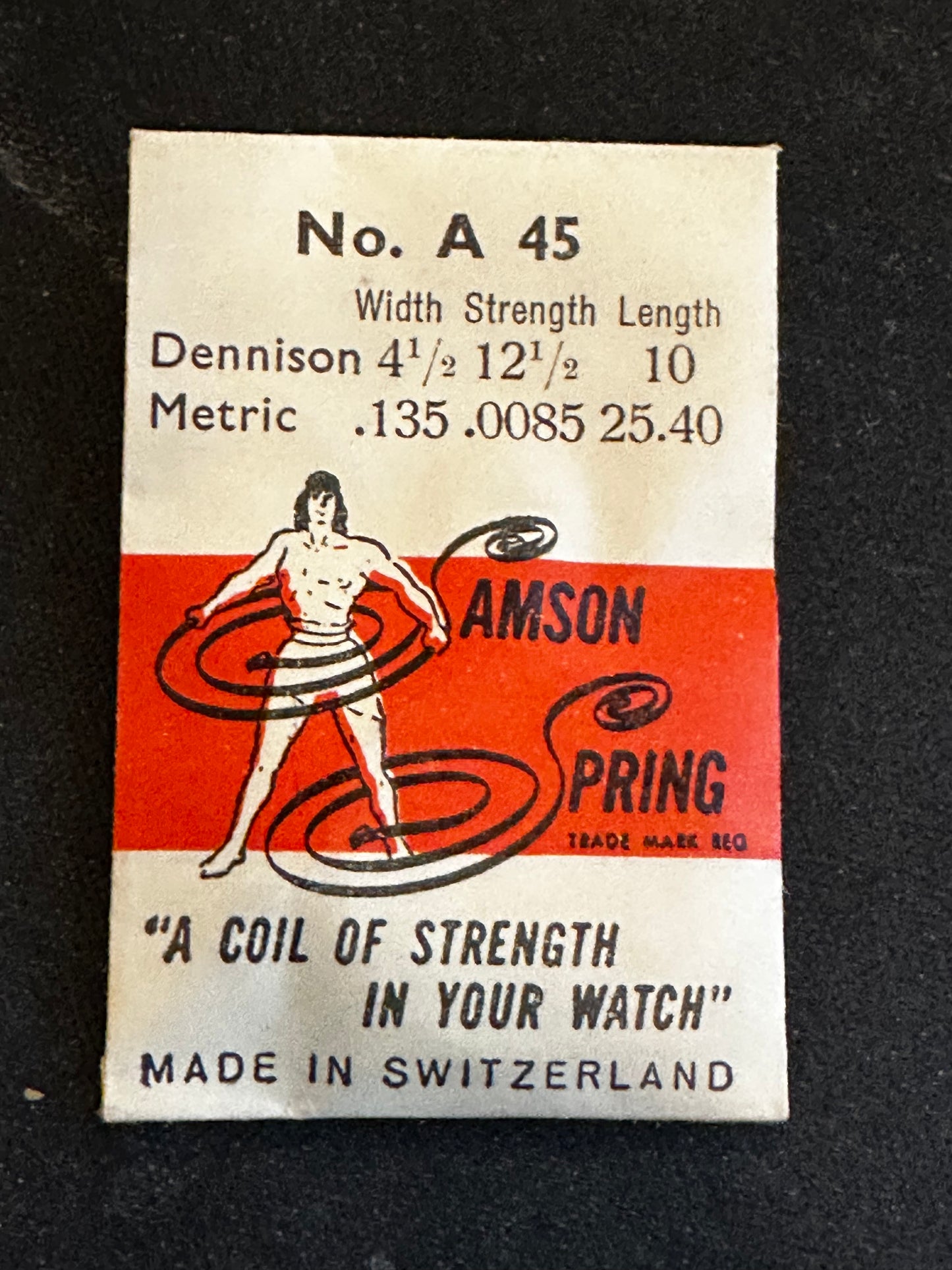 Samson Mainspring No. A45 for Felsa caliber 279, 282, Cyma caliber 420 - Steel