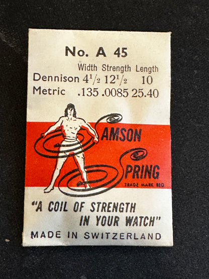 Samson Mainspring No. A45 for Felsa caliber 279, 282, Cyma caliber 420 - Steel