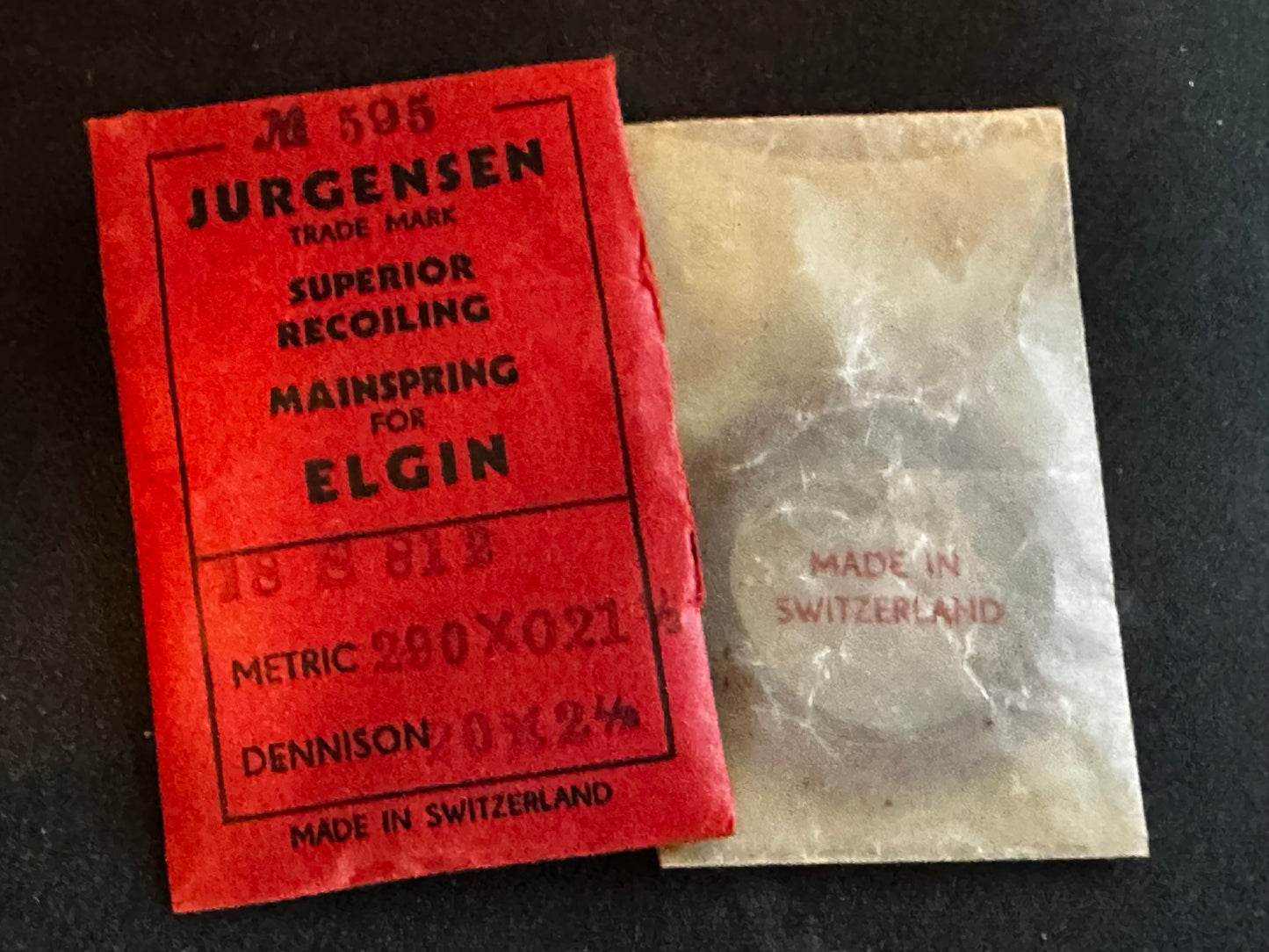 Jurgensen Mainspring #595 for Elgin 18s Factory No. 812 - Steel