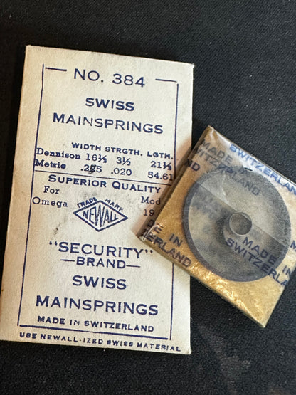 Newall Security Mainspring #384 for Omega Caliber 19L - Steel