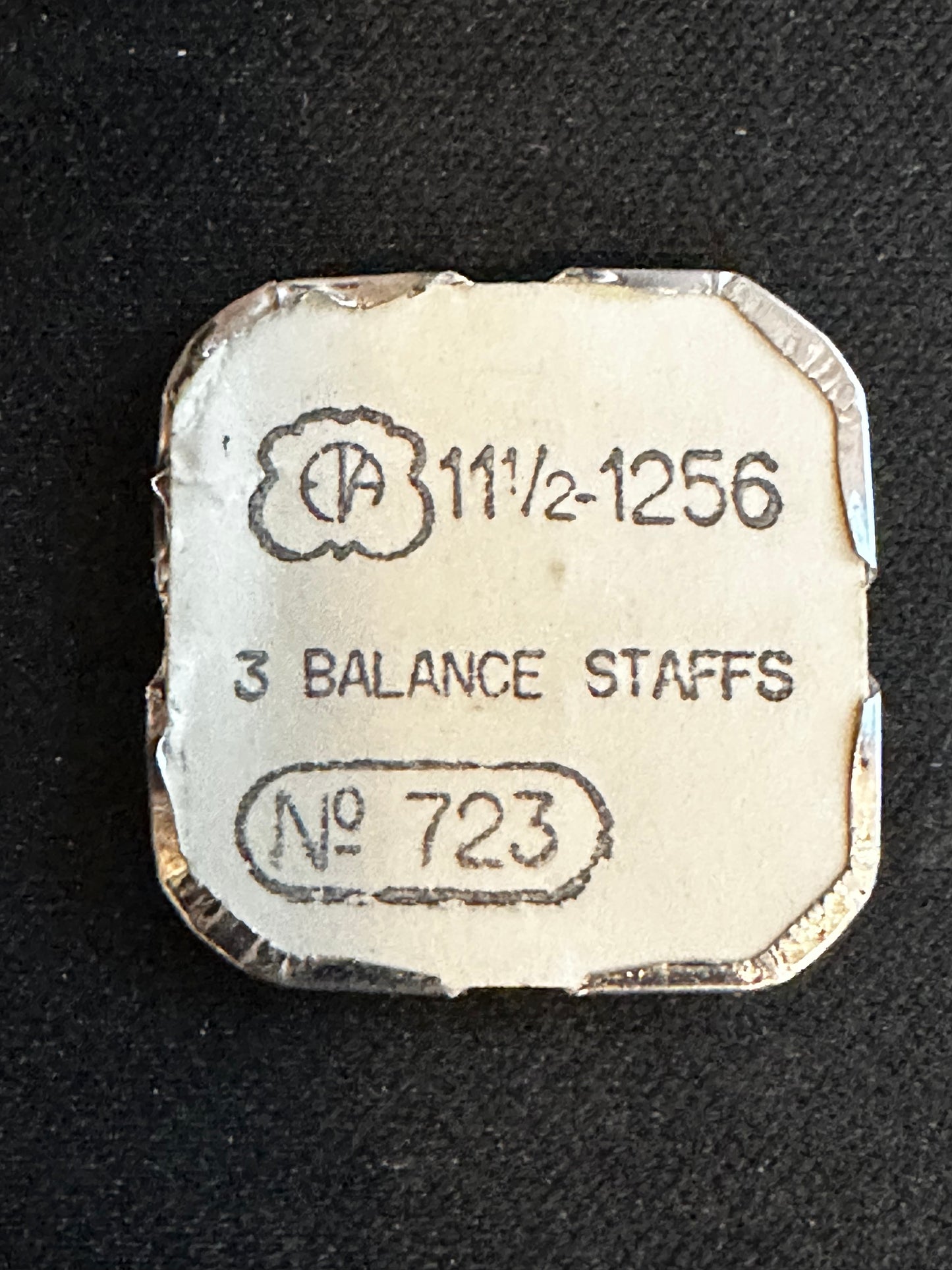 Ebauches SA Balance Staffs (3) for ETA 11½ ligne caliber 1256 & variants - new