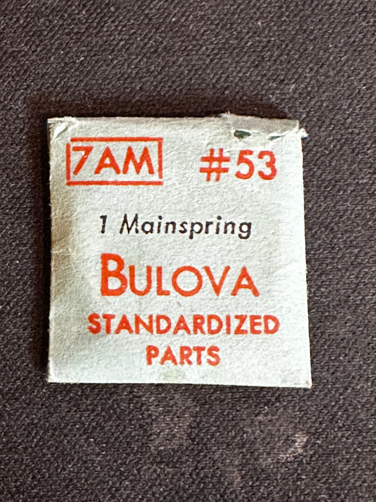 Bulova factory mainspring for caliber 7AM - steel