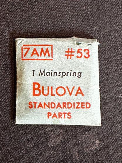 Bulova factory mainspring for caliber 7AM - steel
