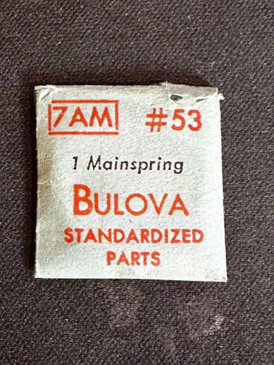 Bulova factory mainspring for caliber 7AM - steel