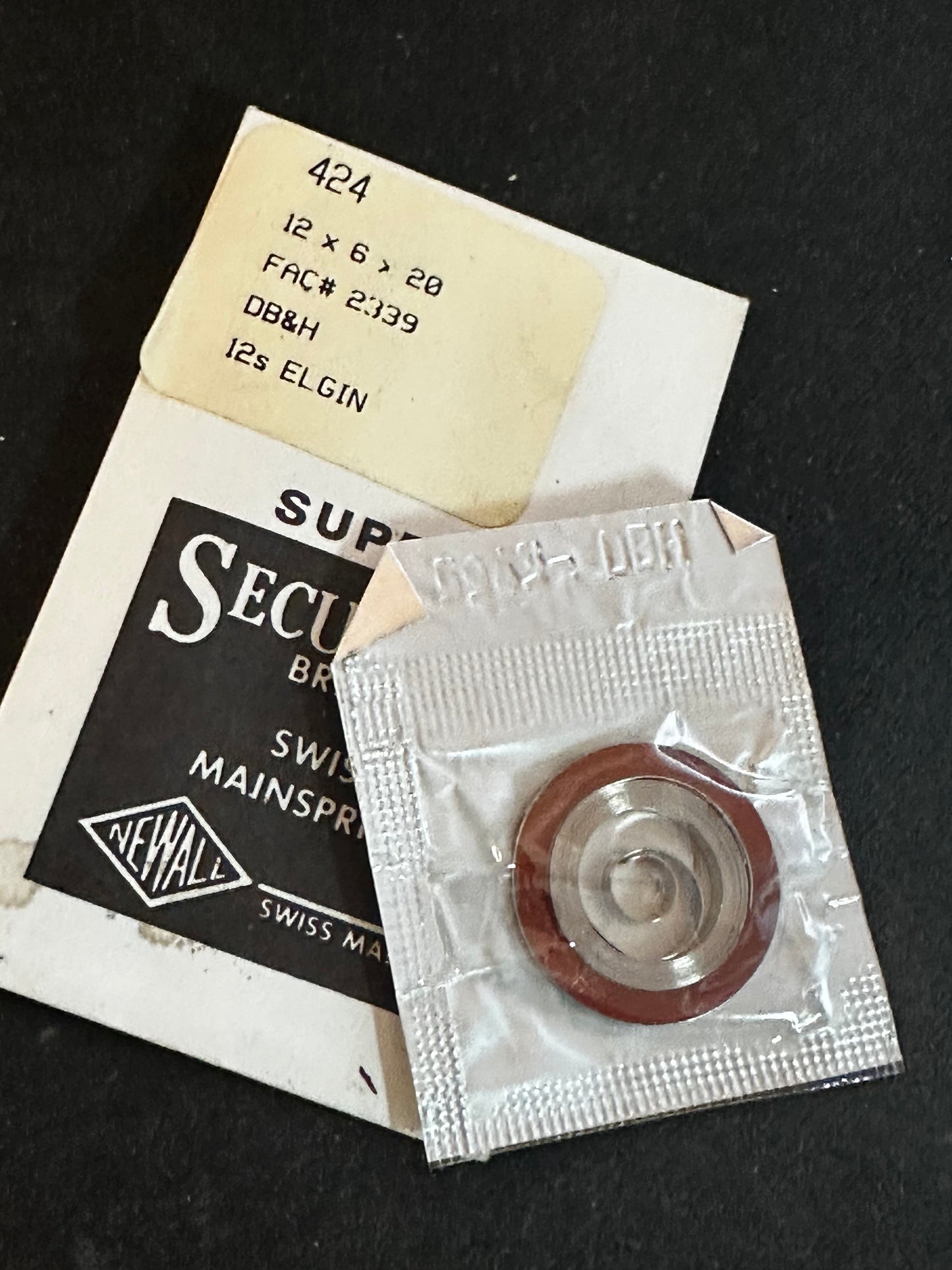 Newall SUPER Security Mainspring #424 for Elgin 12s No. 2339 - Alloy