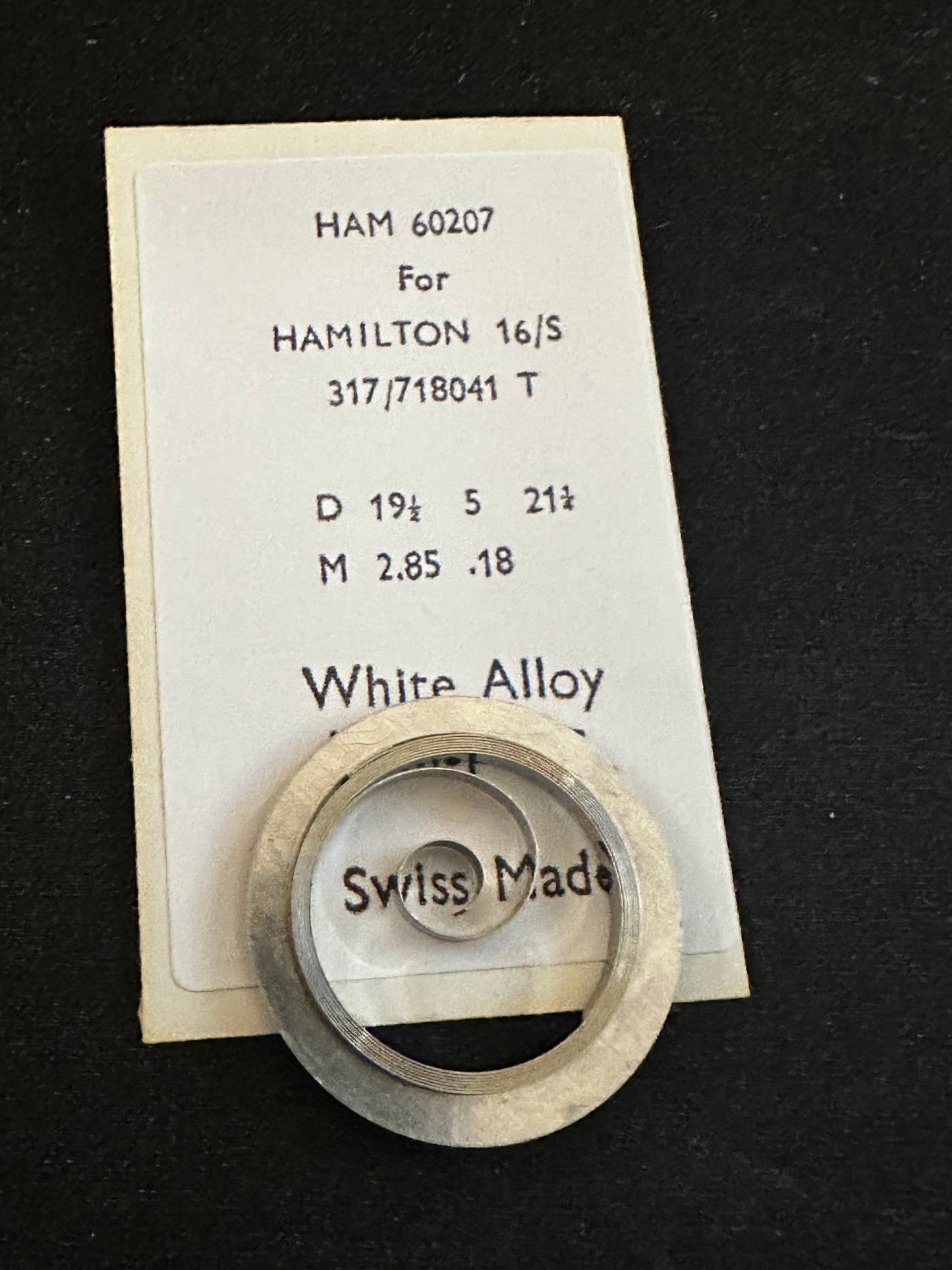 Alloy Mainspring 60207 for 16s Hamilton No. 317 / 718041