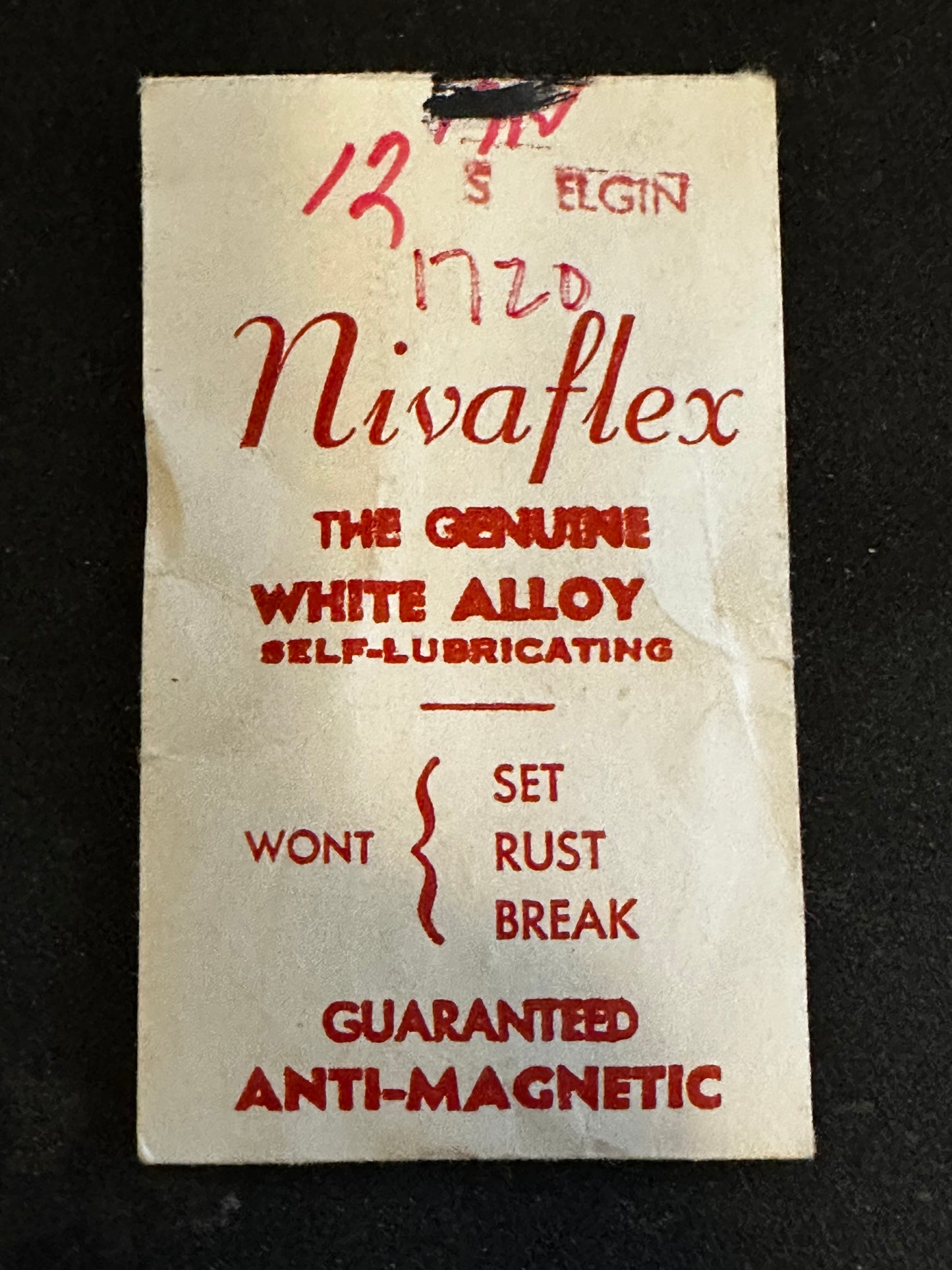 Nivaflex Mainspring for 12s Elgin No. 1720 - Alloy
