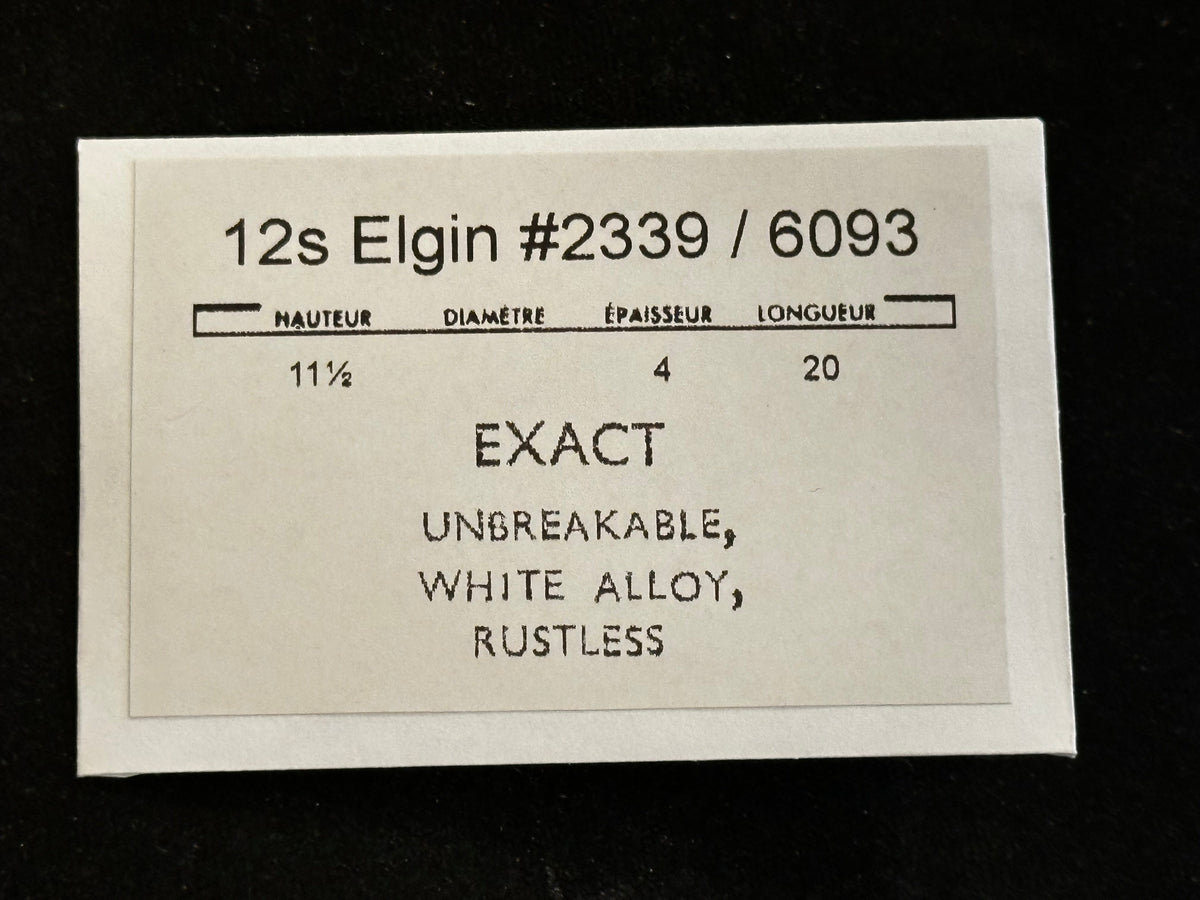 Elgin 12s Mainspring Factory No. 2339 / 6093 (EXACT) - Alloy