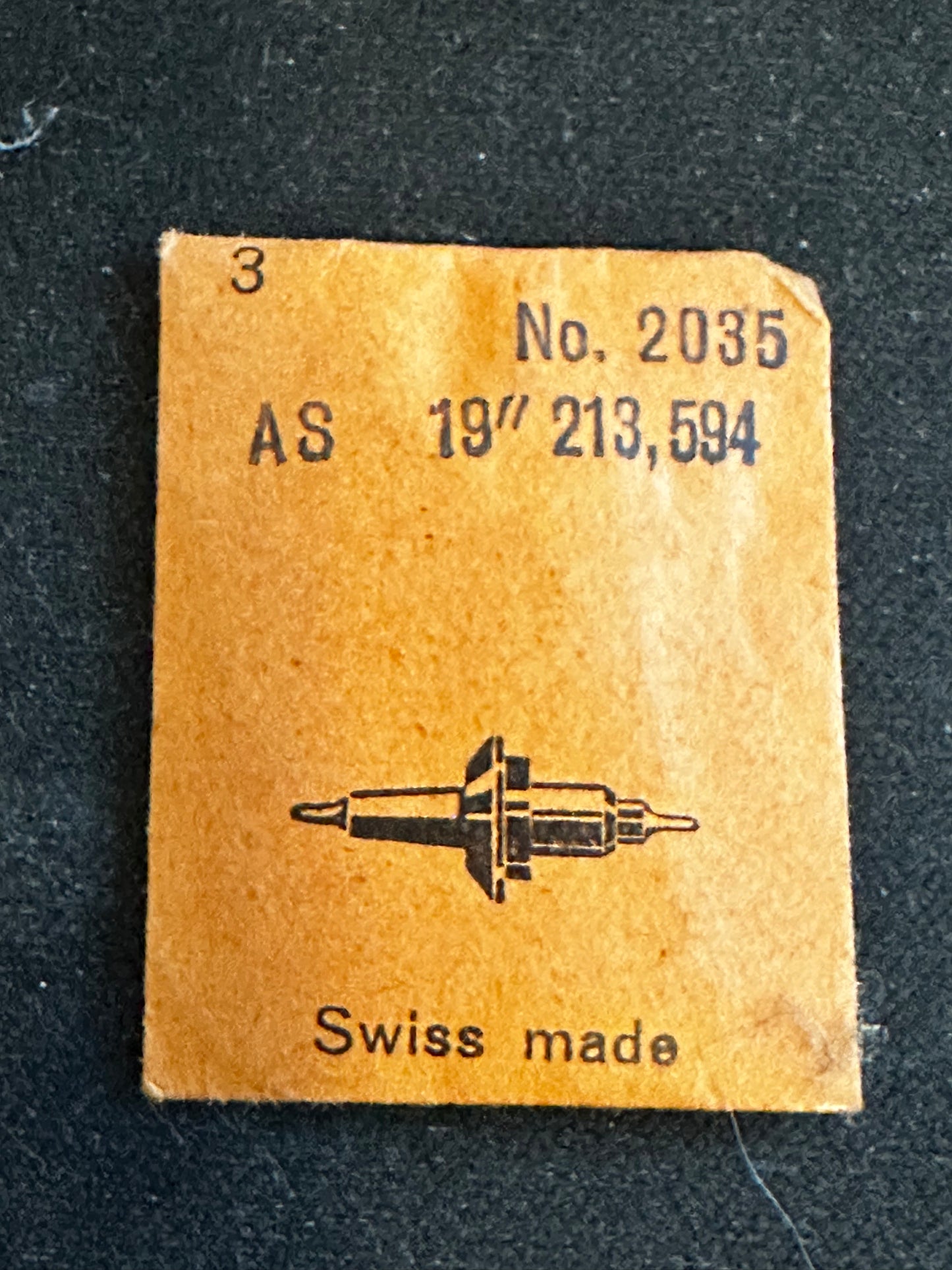 Ronda Balance Staffs (3) for A. Schild 19 ligne caliber 213, 594 movements - new
