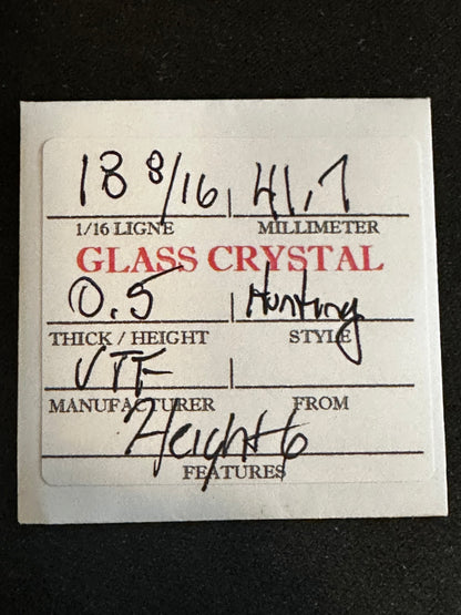 VTF Vintage Glass Hunting Case Watch Crystal 18-8/16 (~41.7mm) - NOS