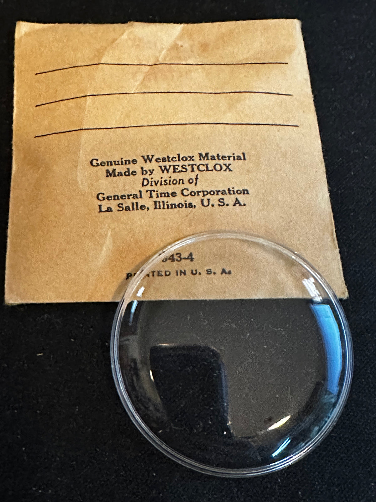 Westclox Factory Pocket Watch Crystal 7T-2, 42.6mm for Westclox Pocket Watch - New