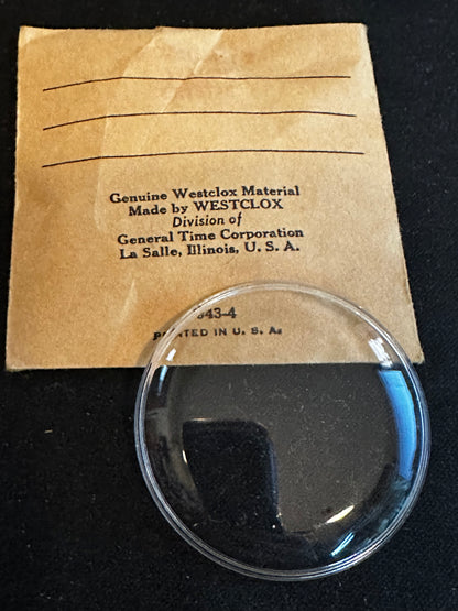 Westclox Factory Pocket Watch Crystal 7T-2, 42.6mm for Westclox Pocket Watch - New