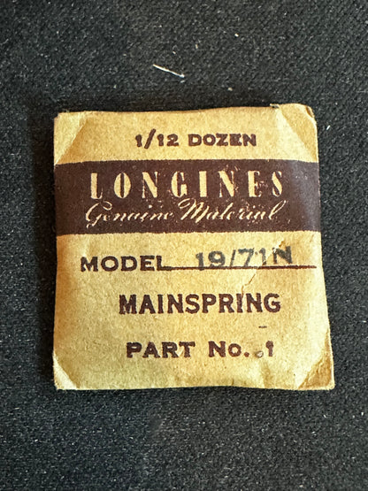 Longines Factory Mainspring for caliber 19/71N - Steel