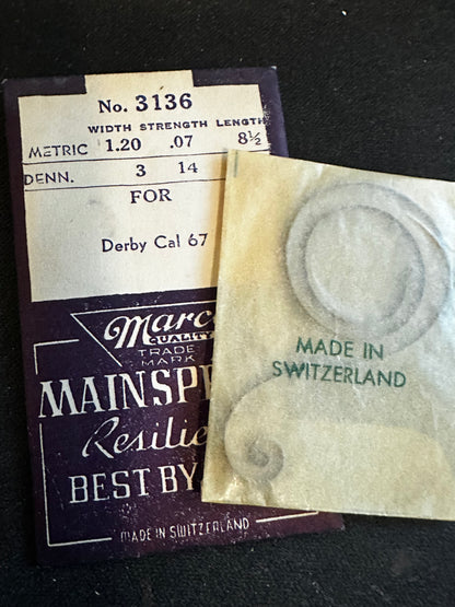 Marco Mainspring #3136 for Derby caliber 67 - Steel