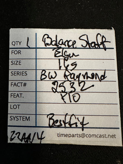 Bestfit Material Balance Staff for Elgin 16s B. W. Raymond, P10, No. 2532 - New