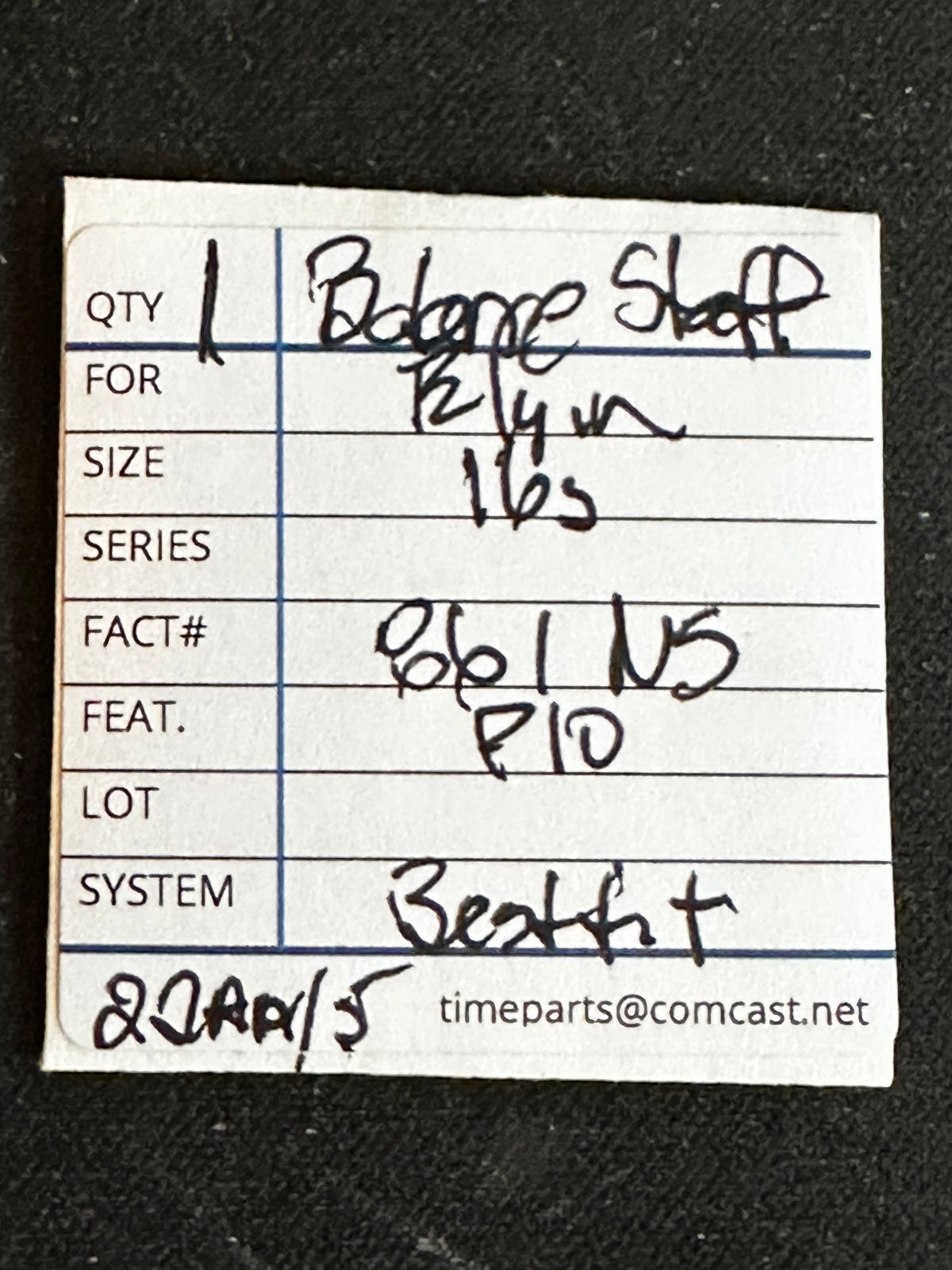 Bestfit Material Balance Staff for Elgin 16s NS, P10, No. 861 - New